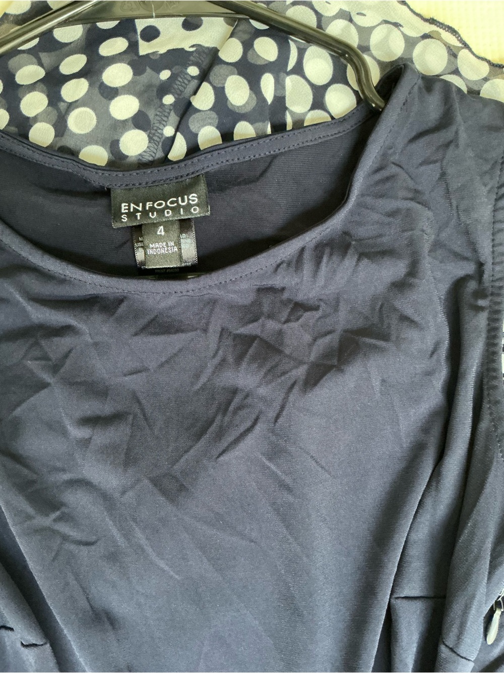 Enfocus Studio Navy Dress with Polka Dot Lining - Picture 3 of 3